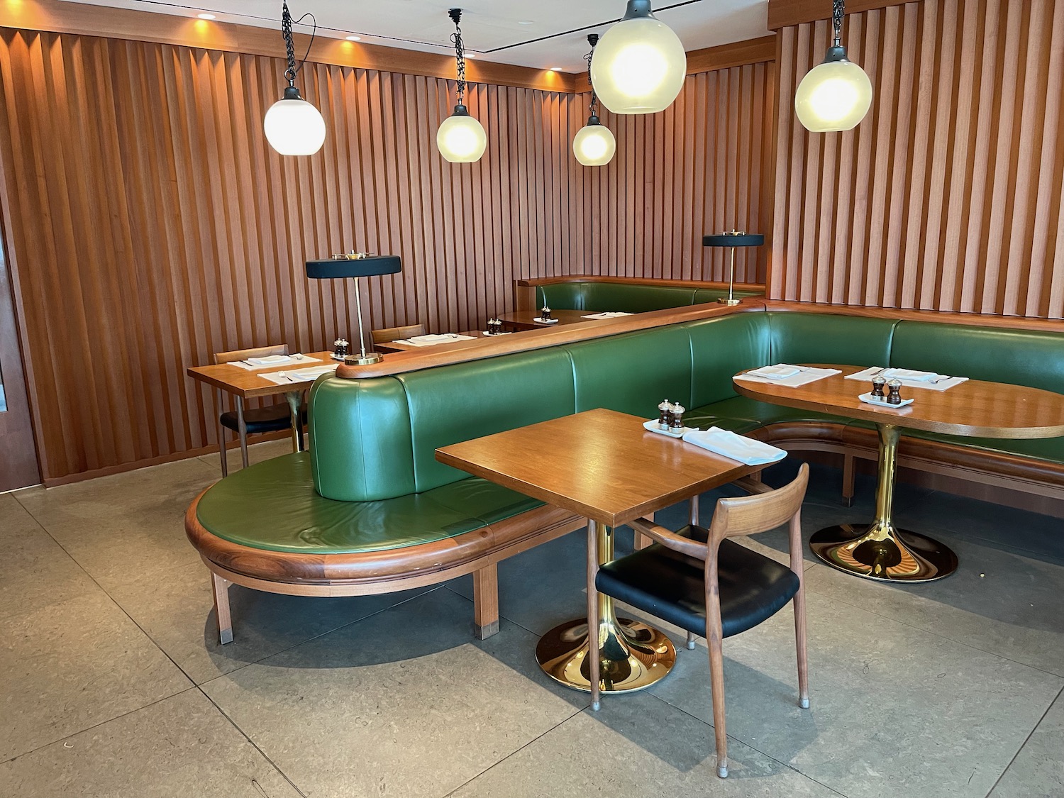 a booth seating in a restaurant