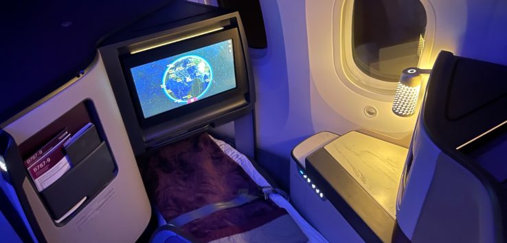 a tv in a plane