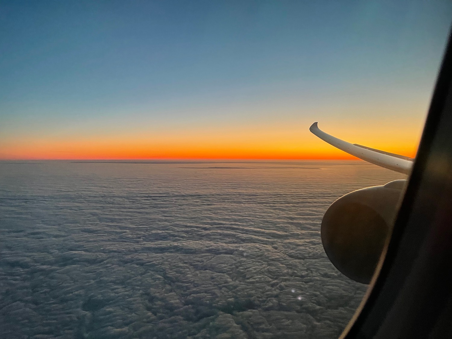 an airplane wing and the sky