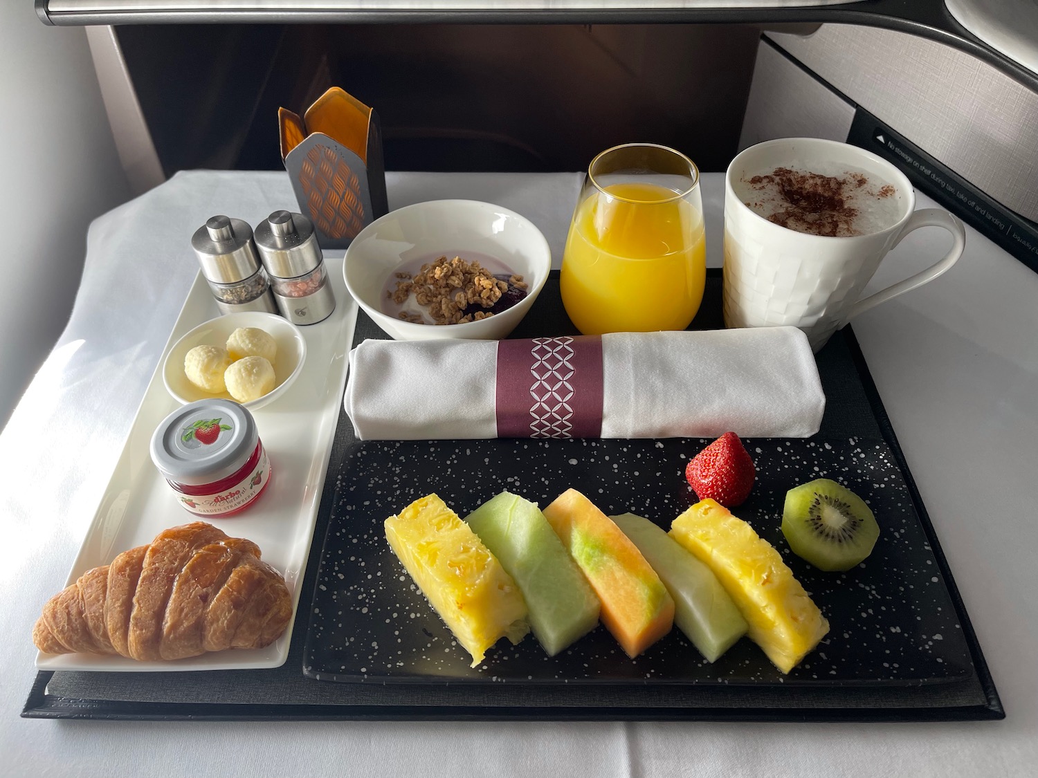 a tray of food on a table