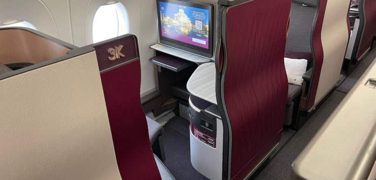 a tv on the seats of an airplane