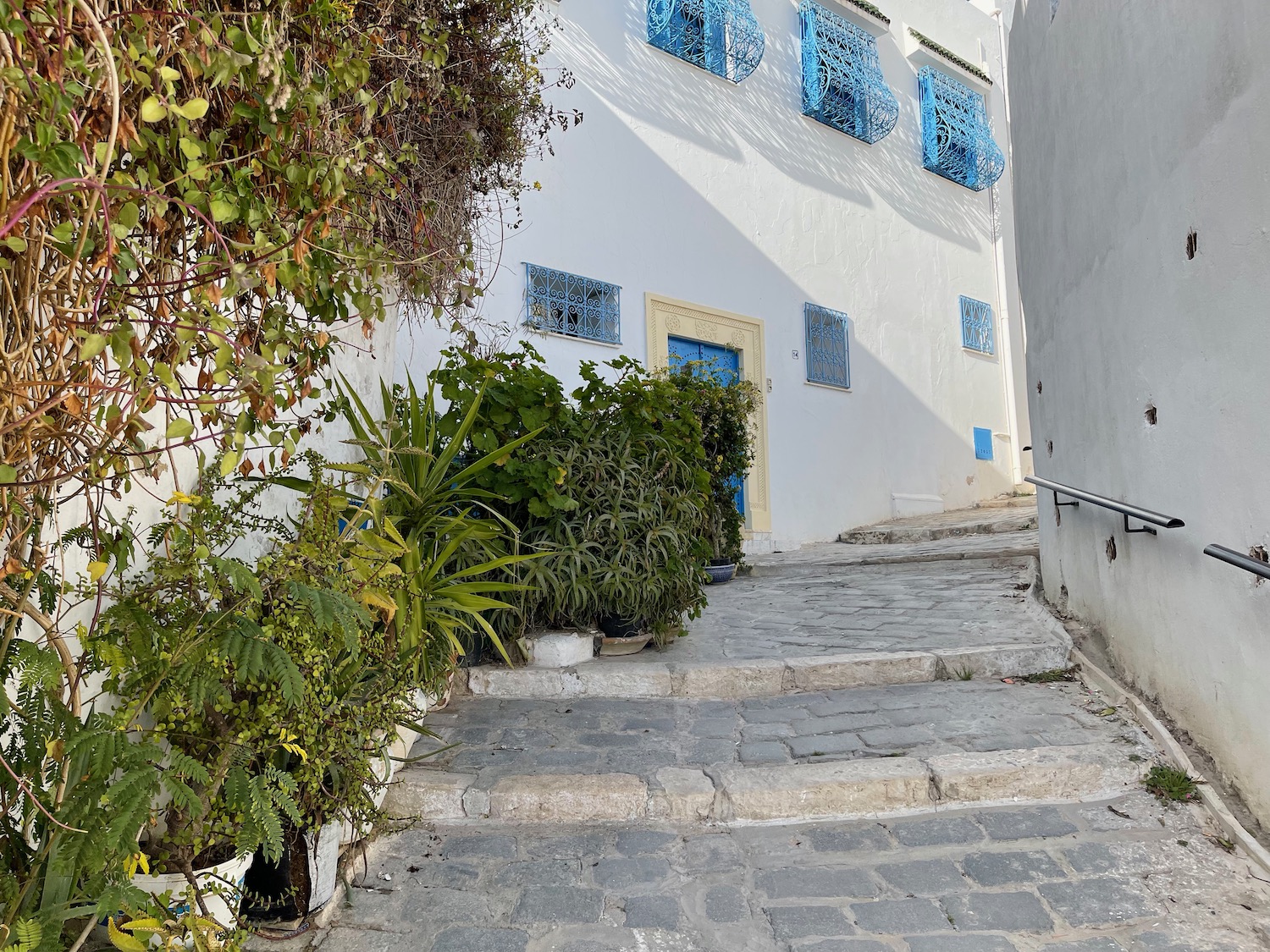 a stairs leading to a building