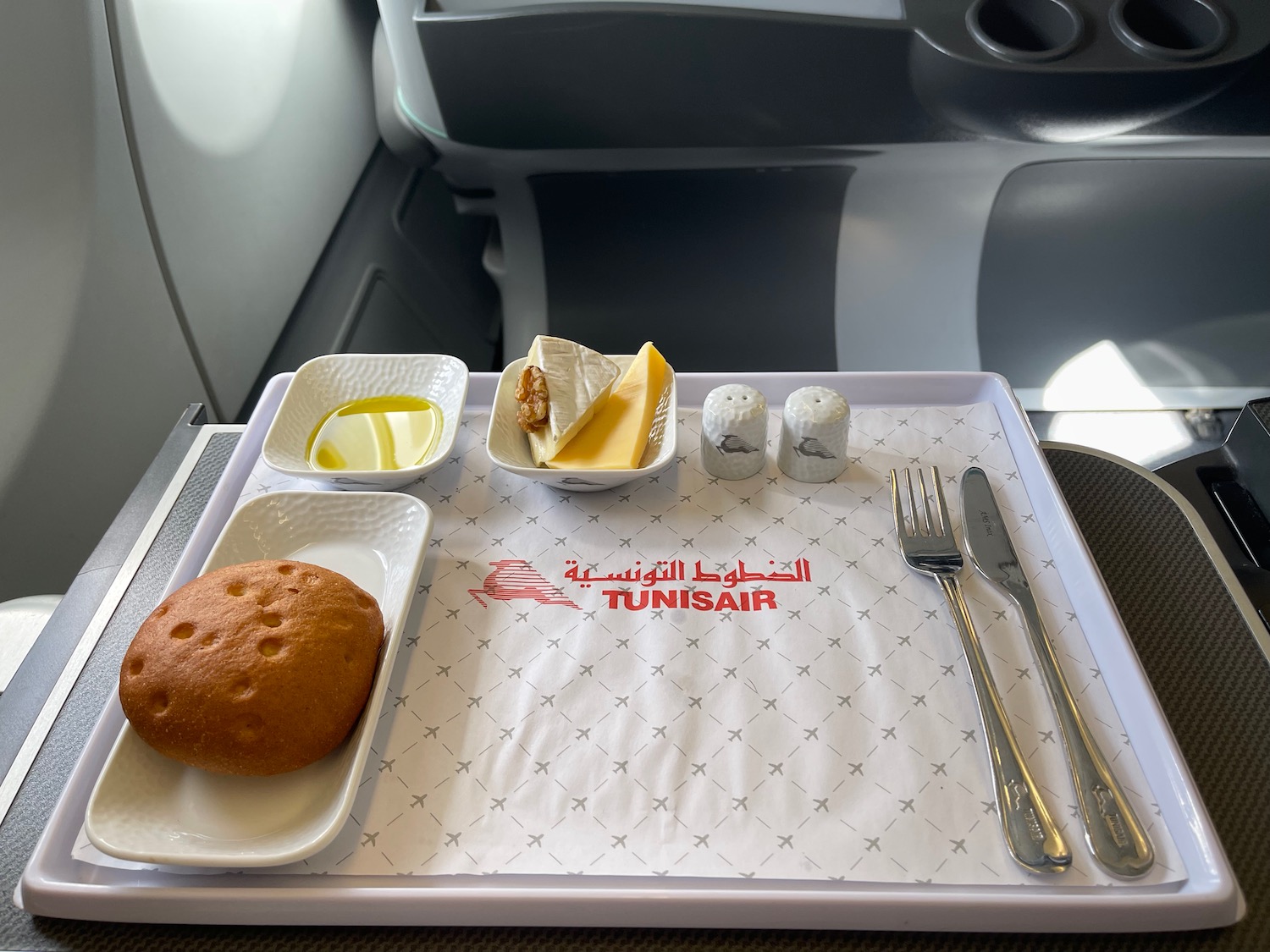 a tray with food on it