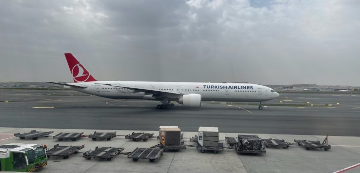 a large airplane on a runway