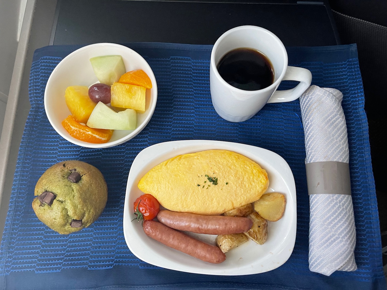 a plate of food and a cup of coffee