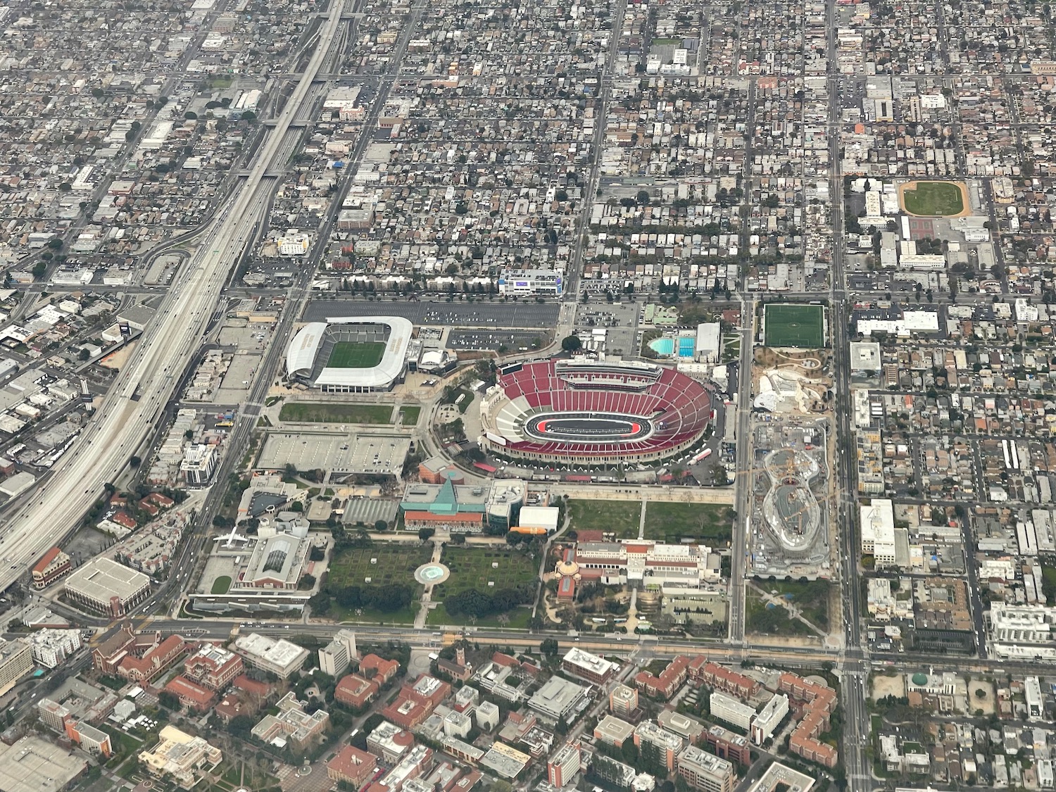 an aerial view of a stadium