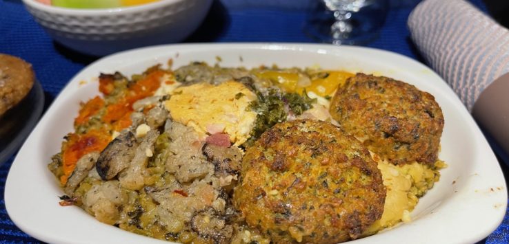 a plate of food on a table