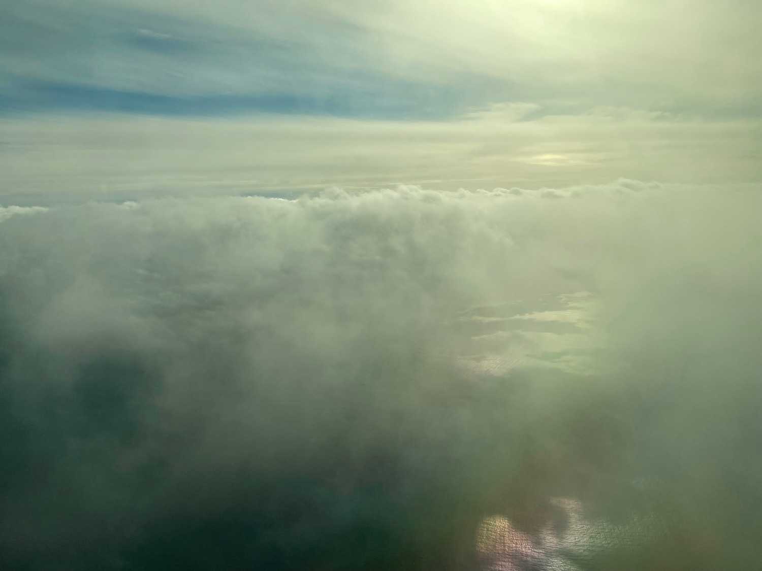 clouds and water from an airplane