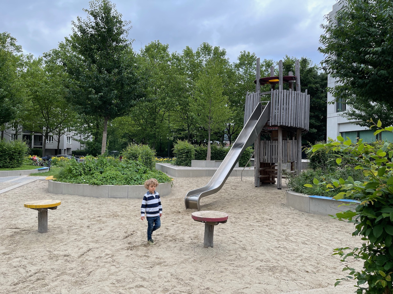 a child playing in a playground
