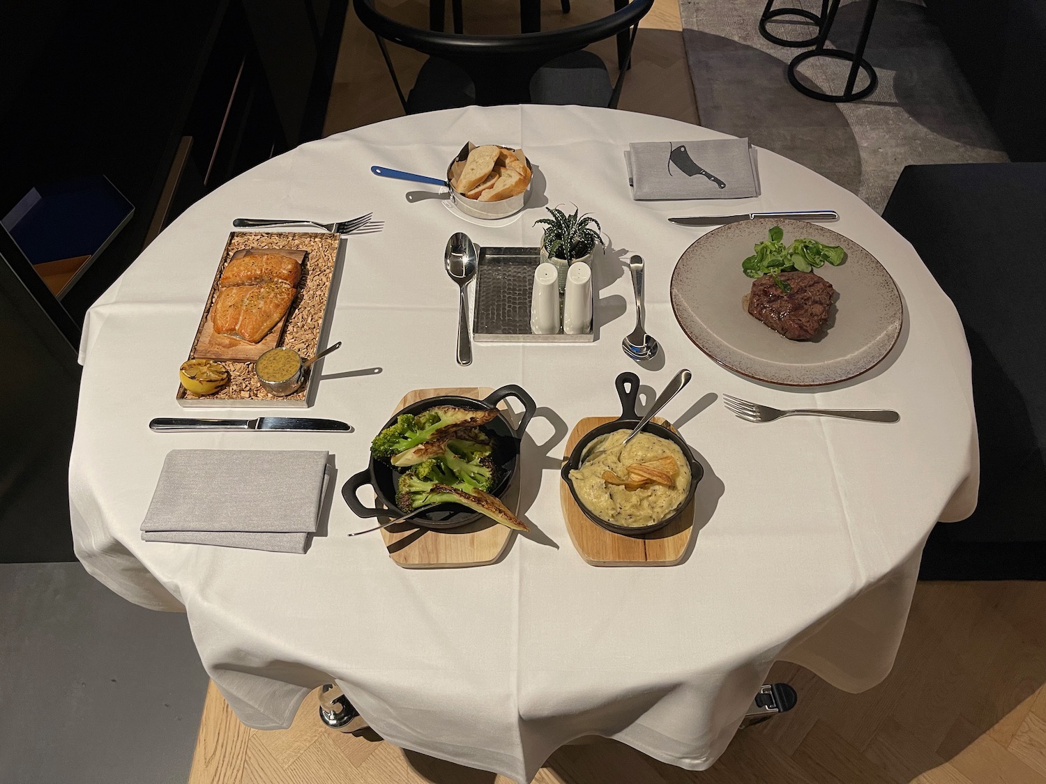 a table with food on it