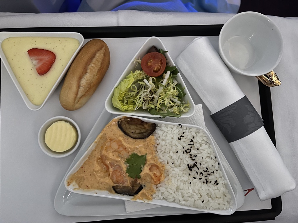Austrian Airlines business class curry entree