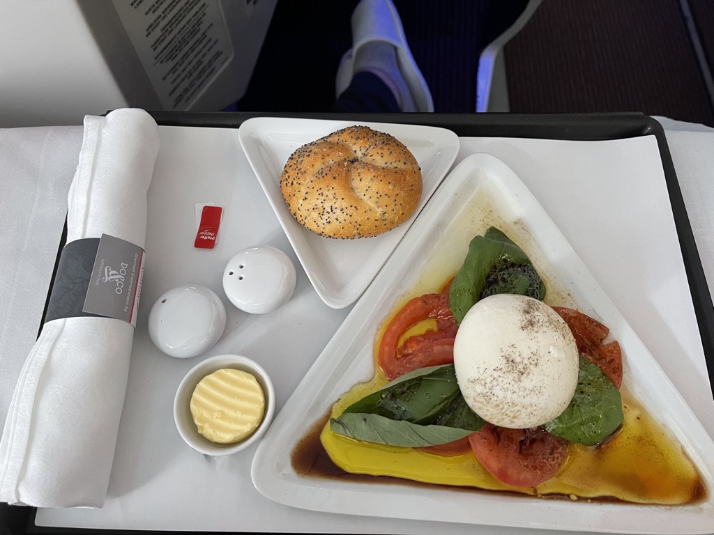 Austrian Airlines business class first appetizer