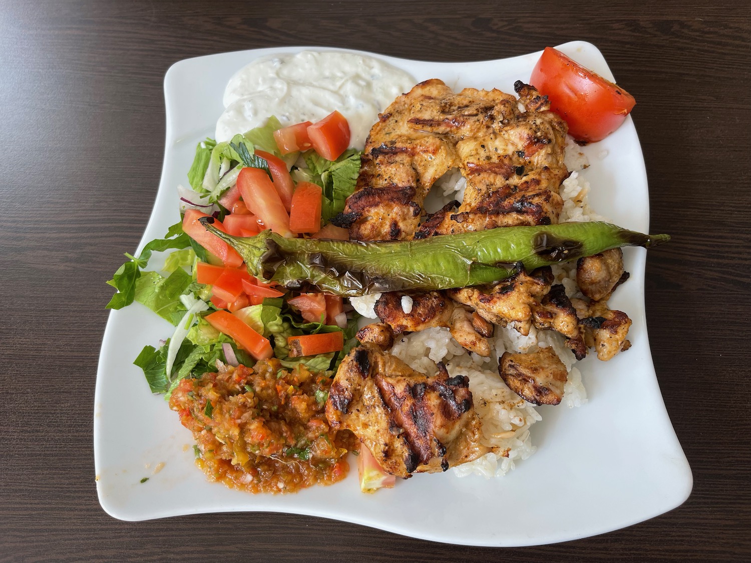 a plate of food on a table