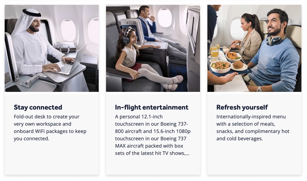 FlyDubai upgrade benefits business class