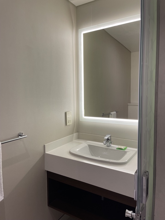 Hyatt Place Dubai Wasl guest bathroom vanity
