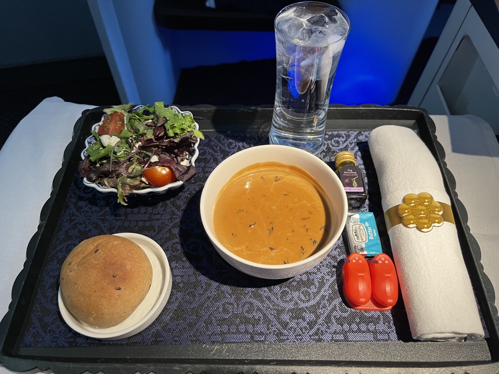 KLM Houston-Amsterdam appetizer