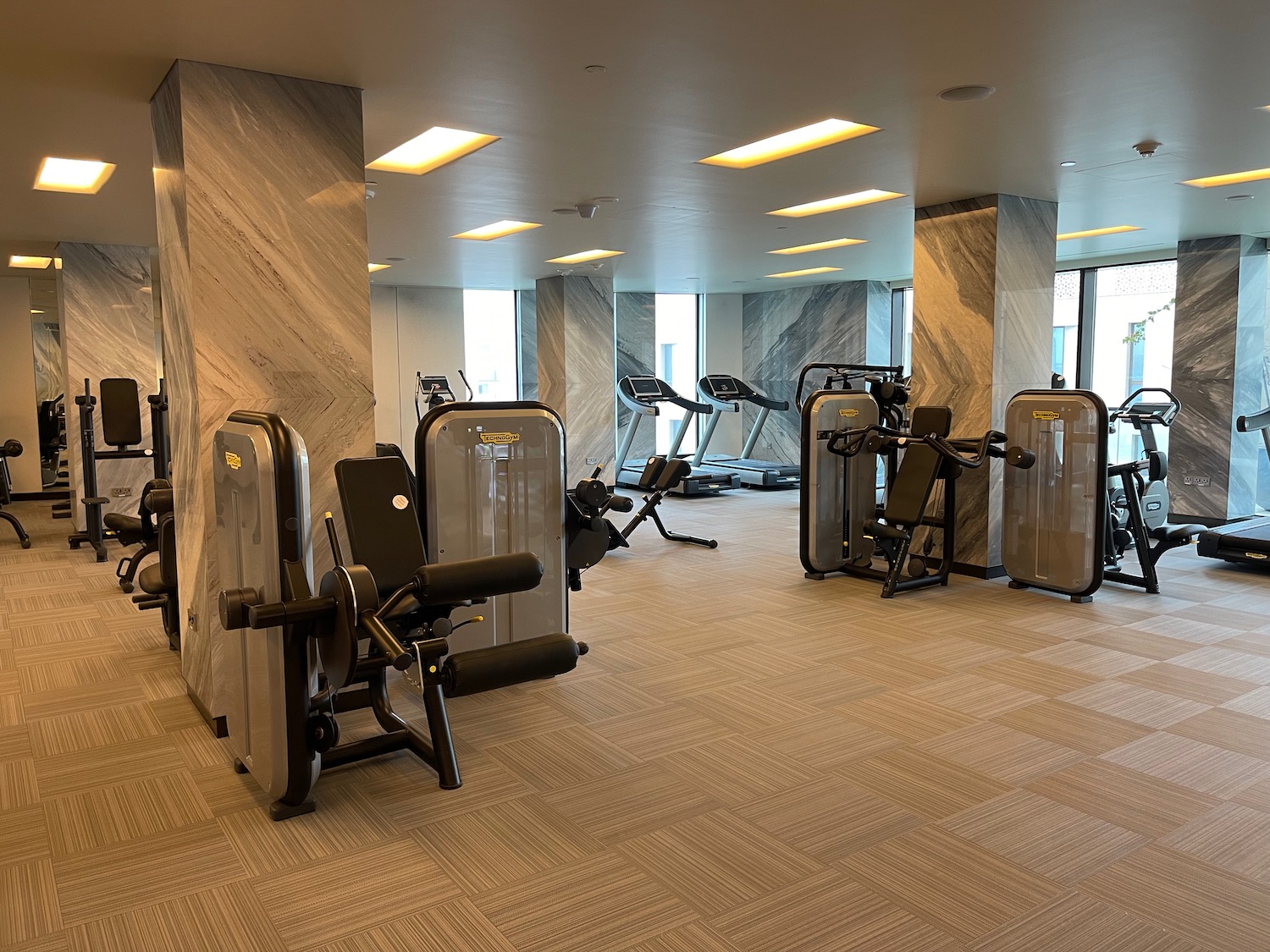 a gym with exercise equipment