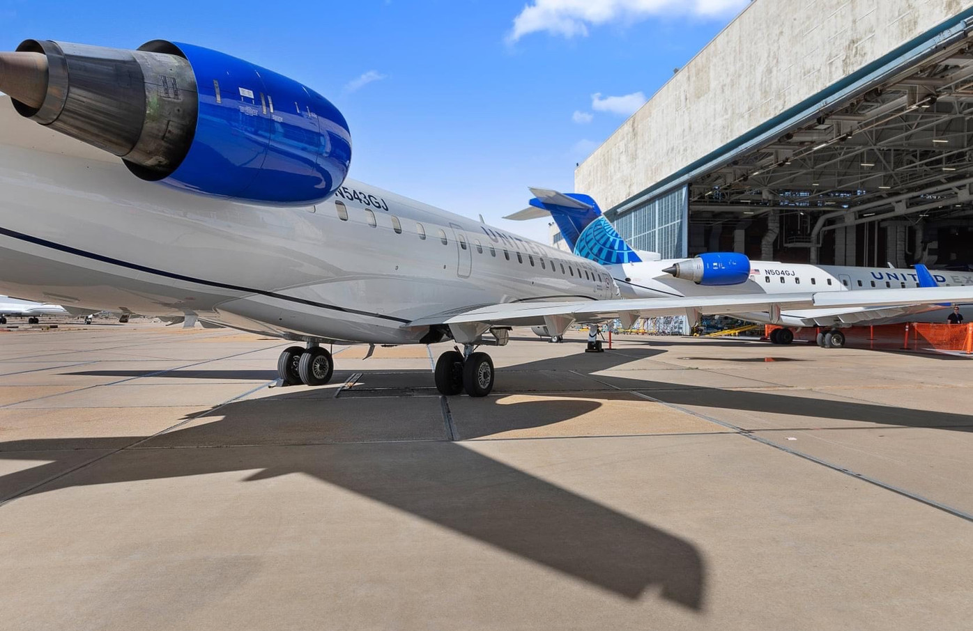 a white and blue airplane