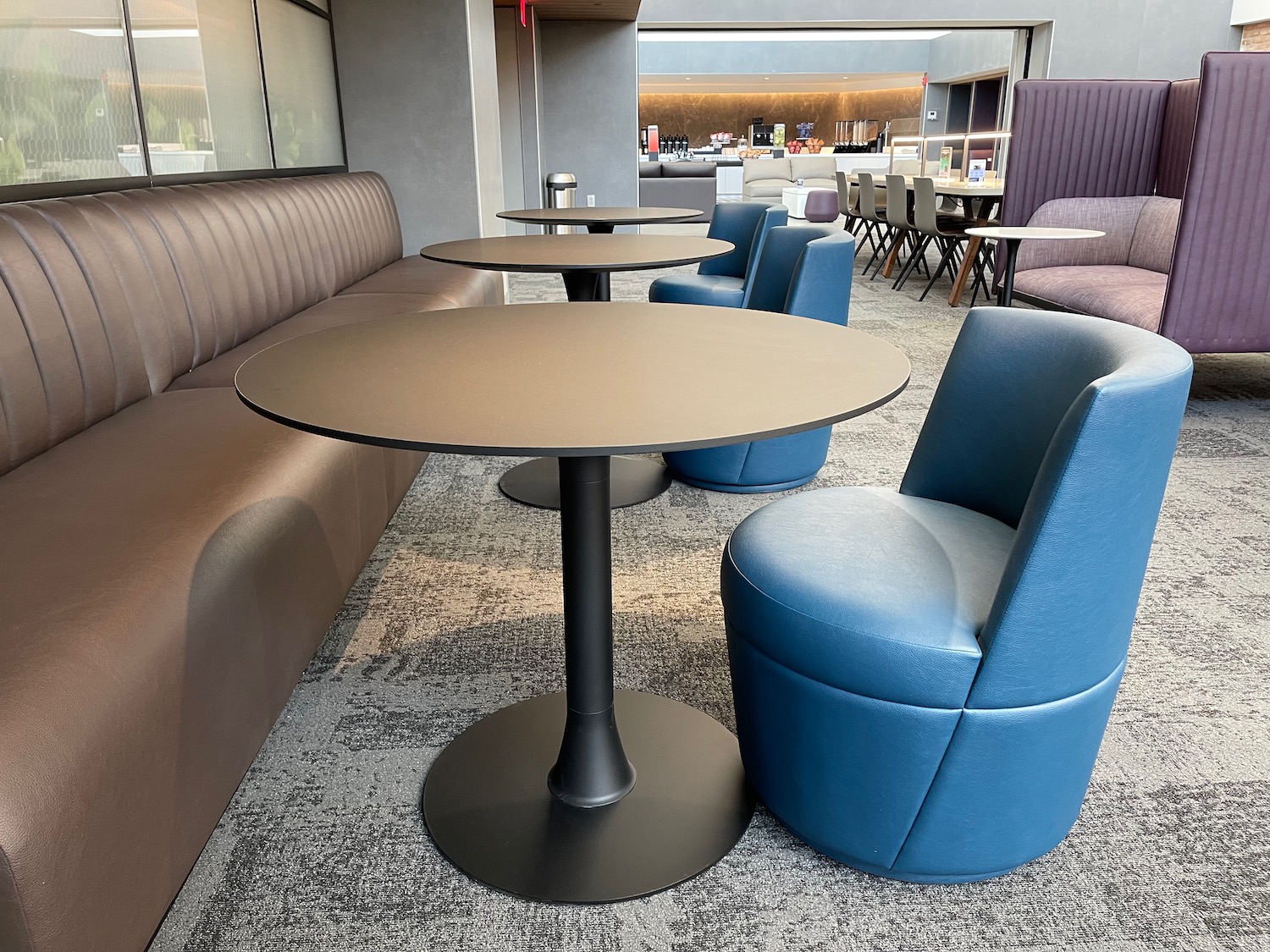 a table and chairs in a room