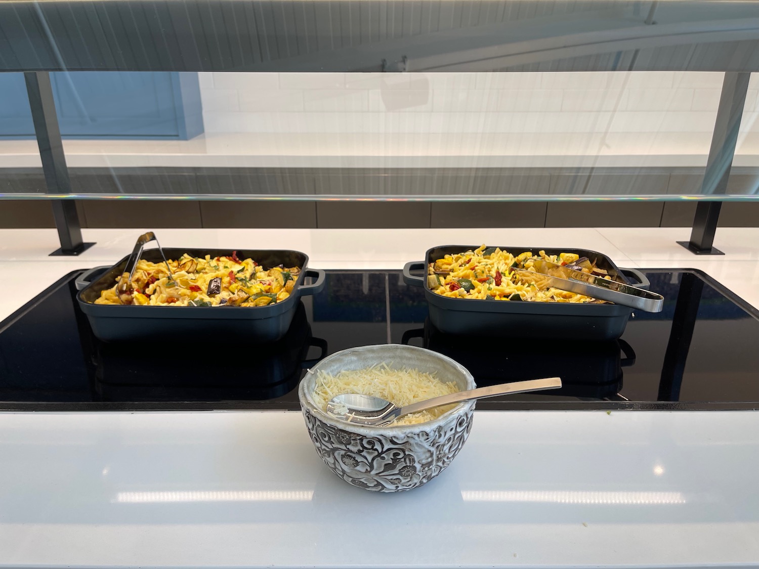 food in a pan on a counter