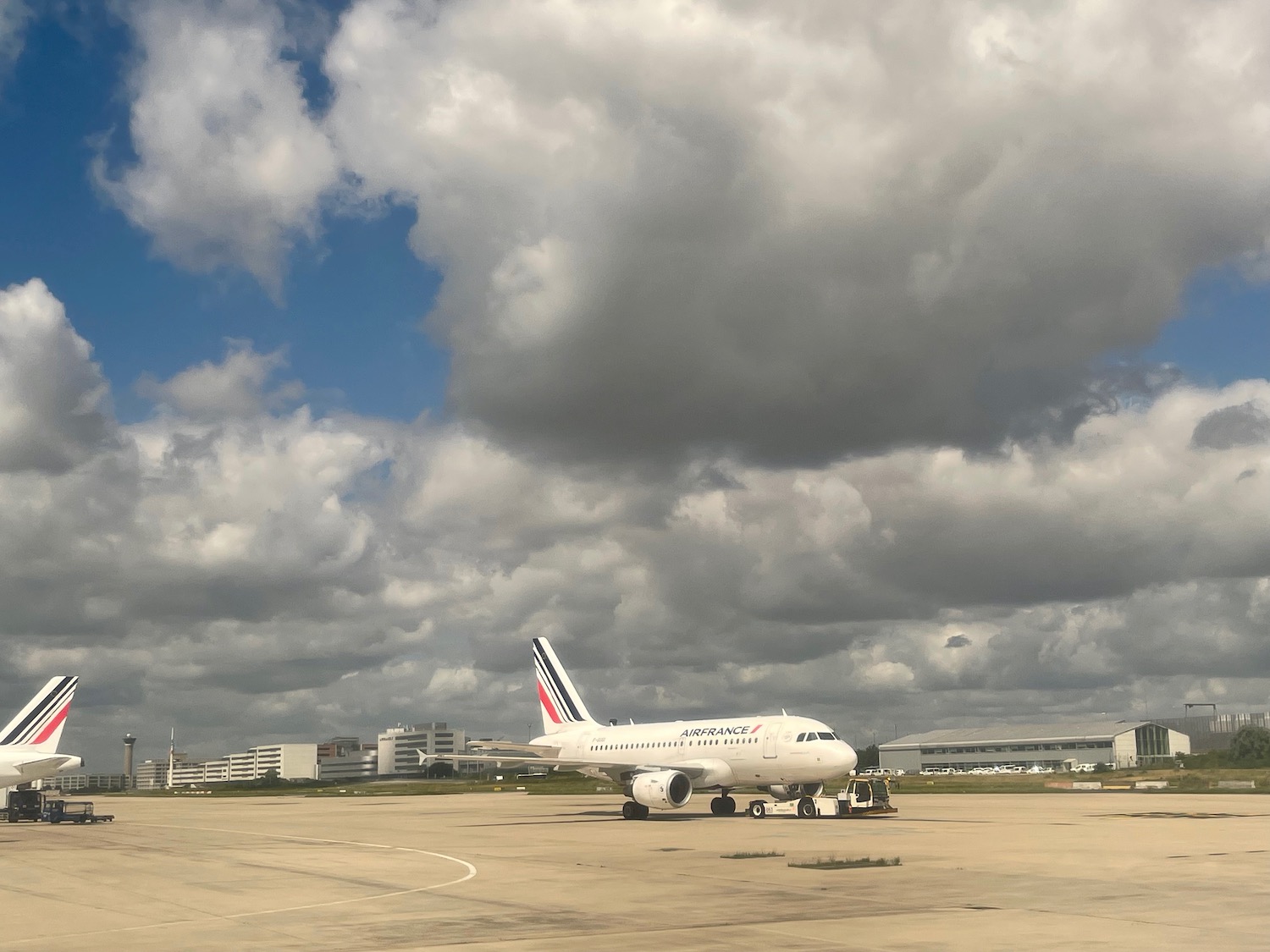 a plane on the runway