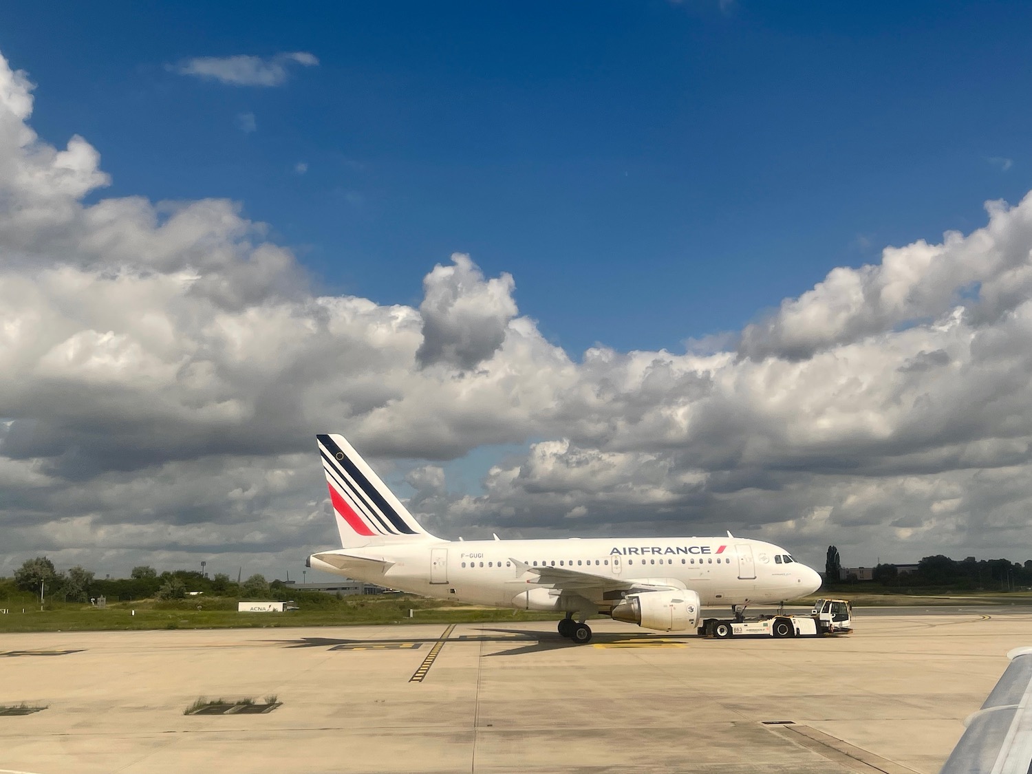 a plane on the runway