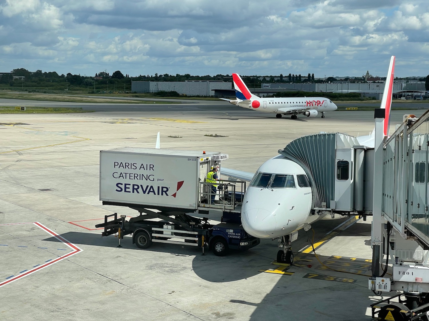 a plane parked at an airport