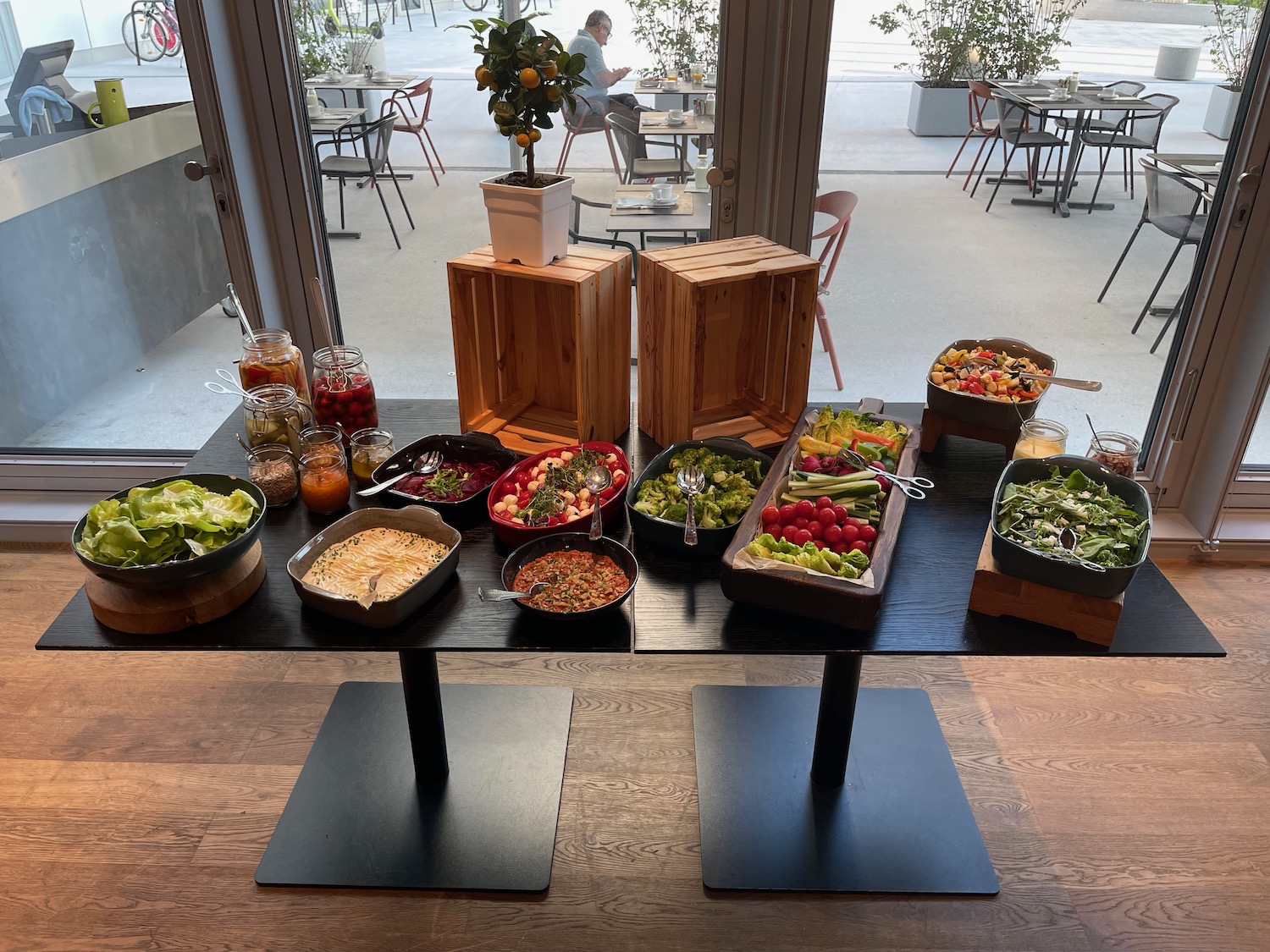 a table with food on it