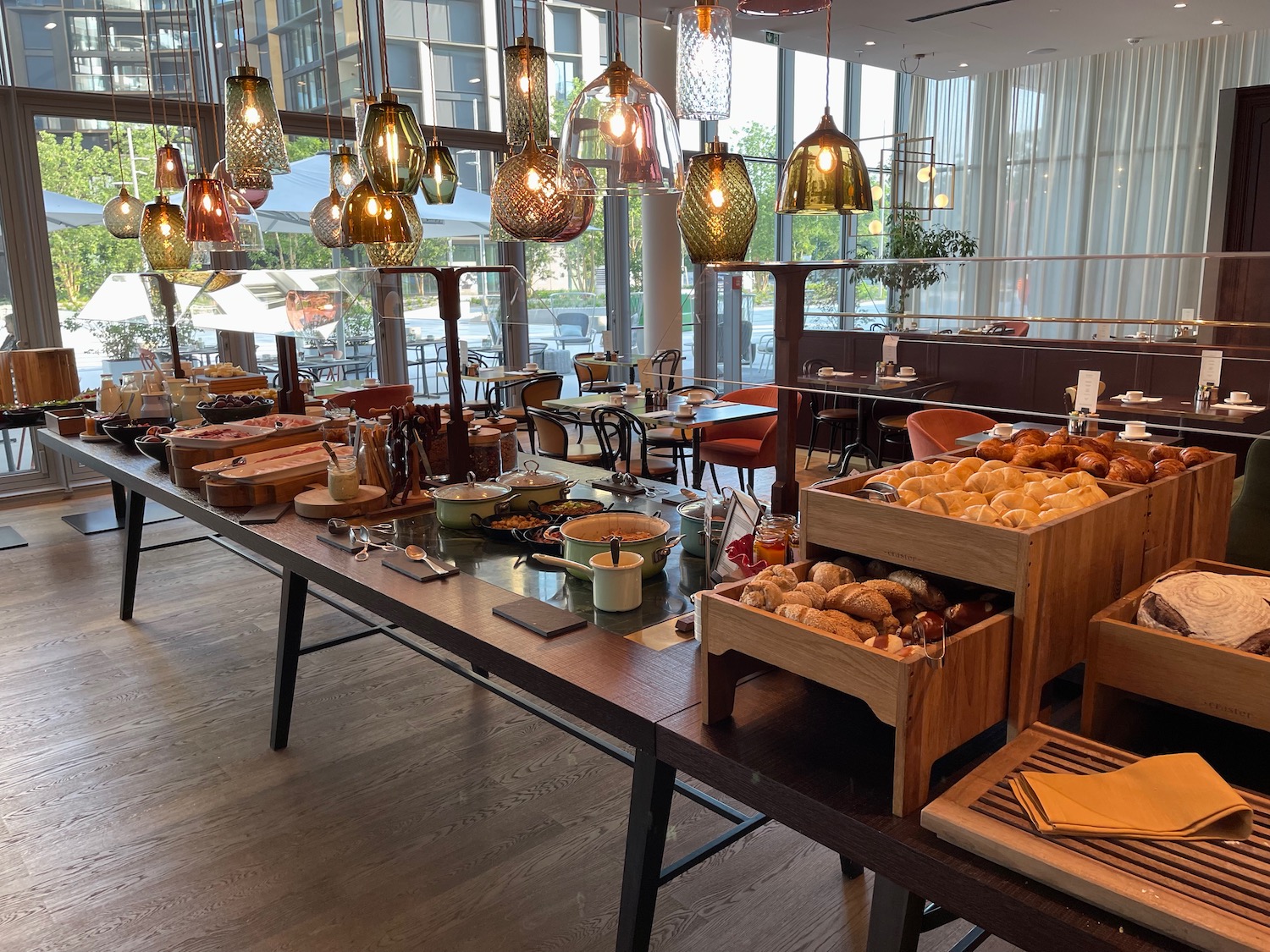 a large table with food on it