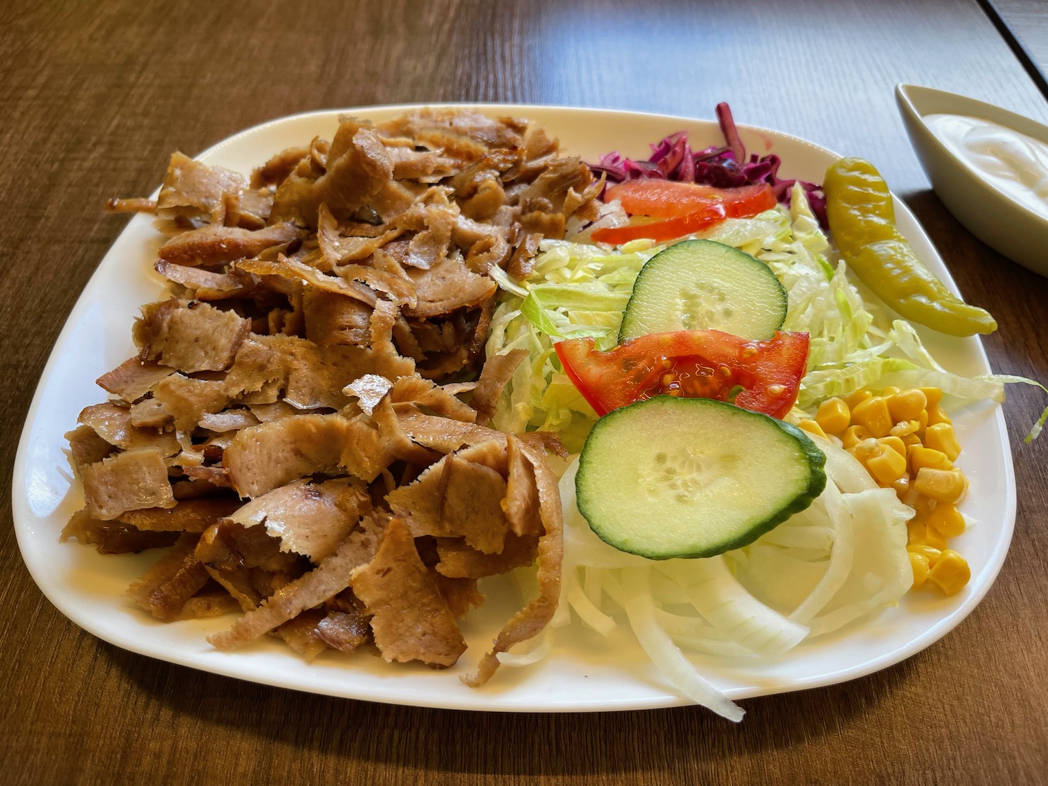 a plate of food on a table