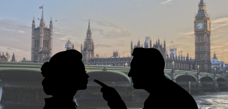 a silhouette of a man and woman