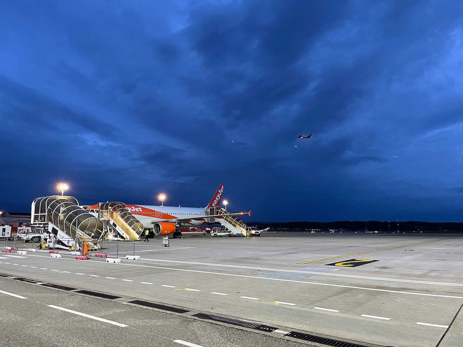 an airplane on the runway