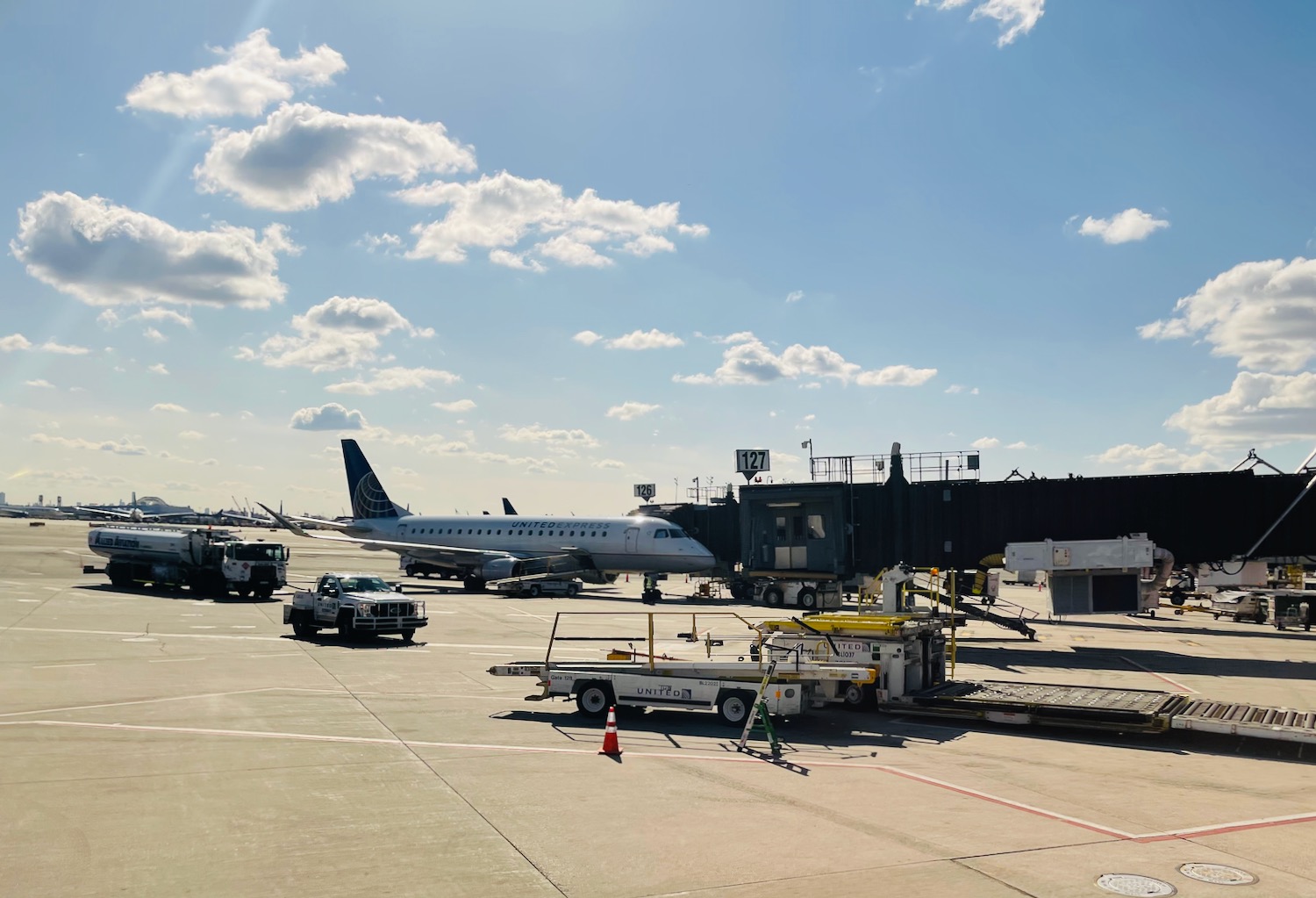 an airplane parked at an airport