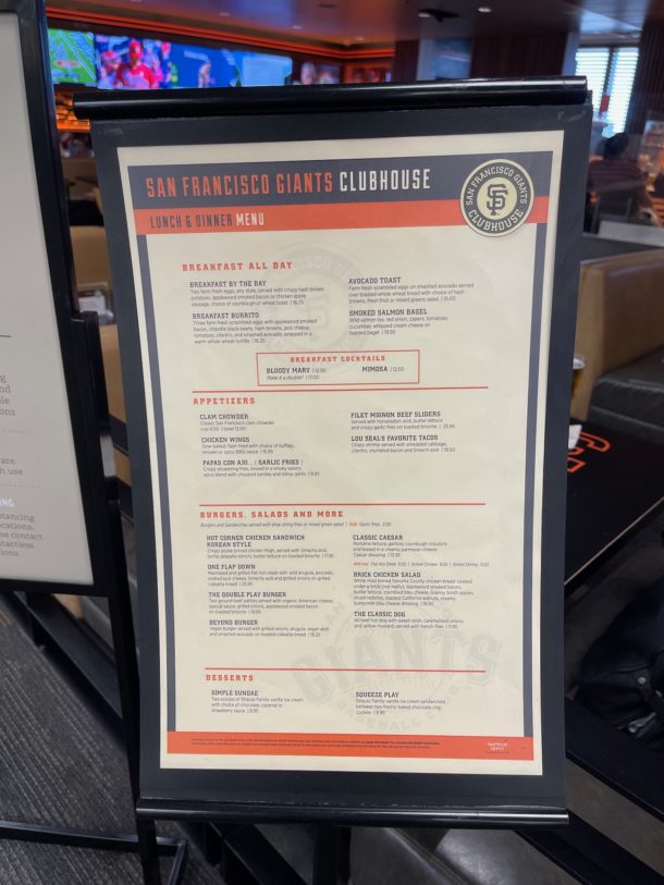 Review San Francisco Giants Clubhouse SFO (Priority Pass Restaurant