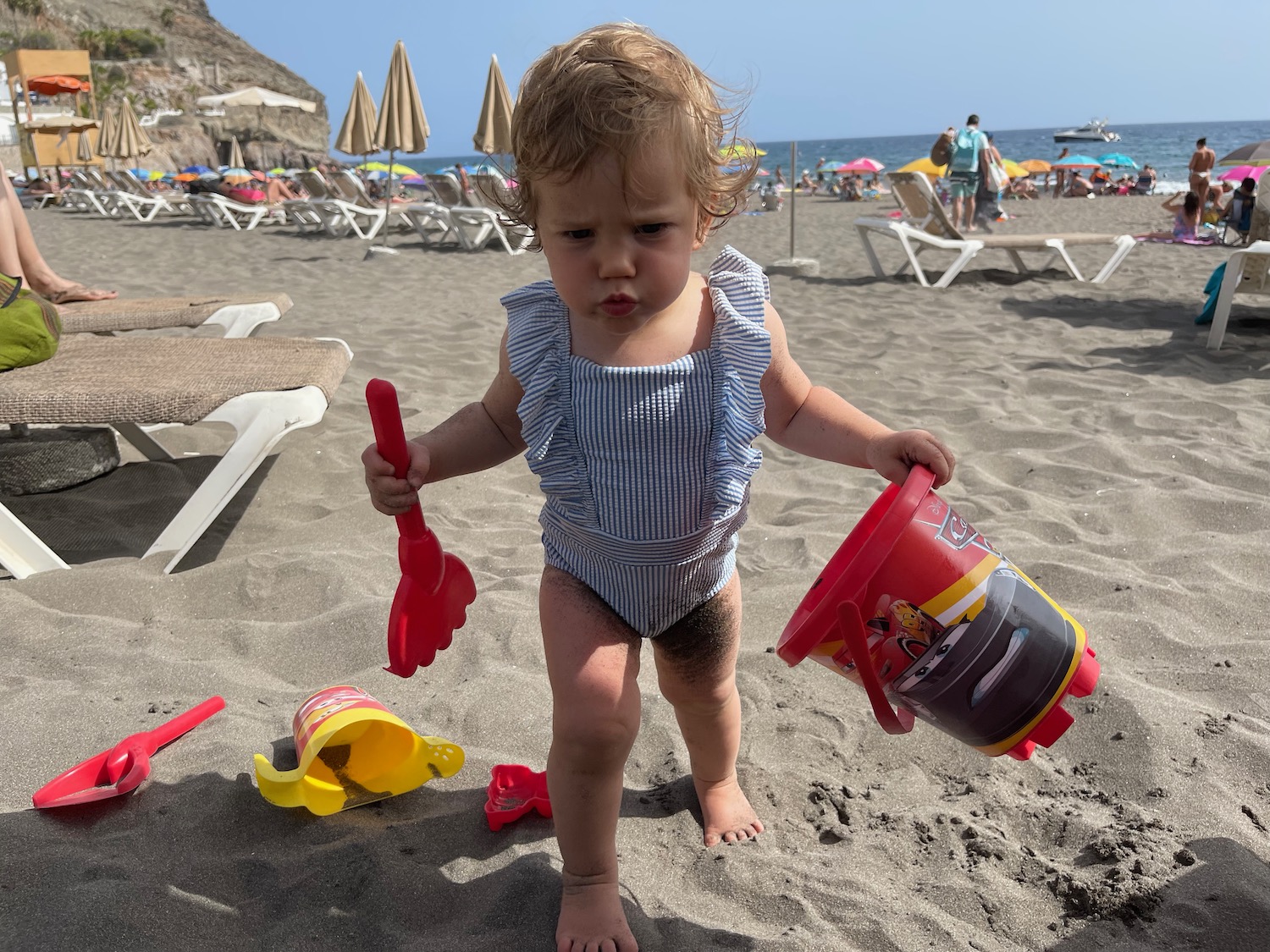 a baby on a beach