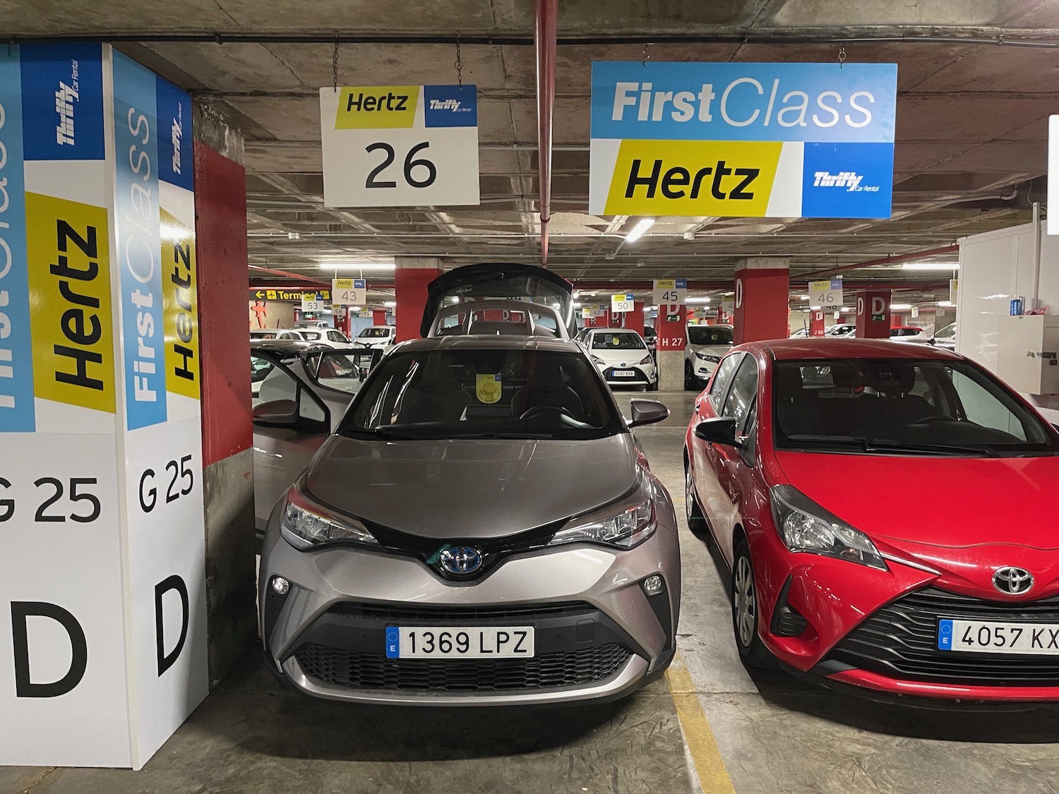 cars parked in a parking garage