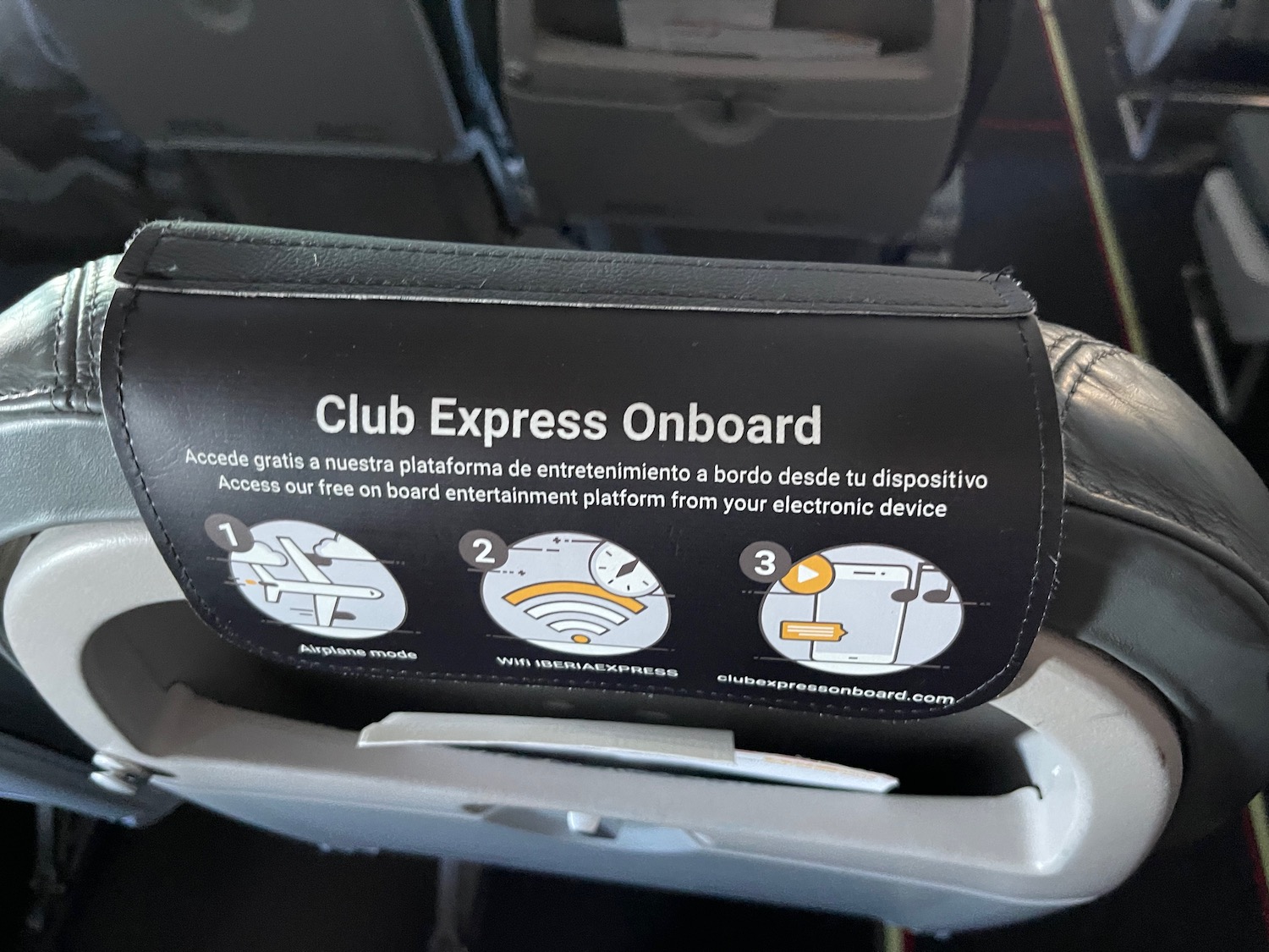a sign on a seat