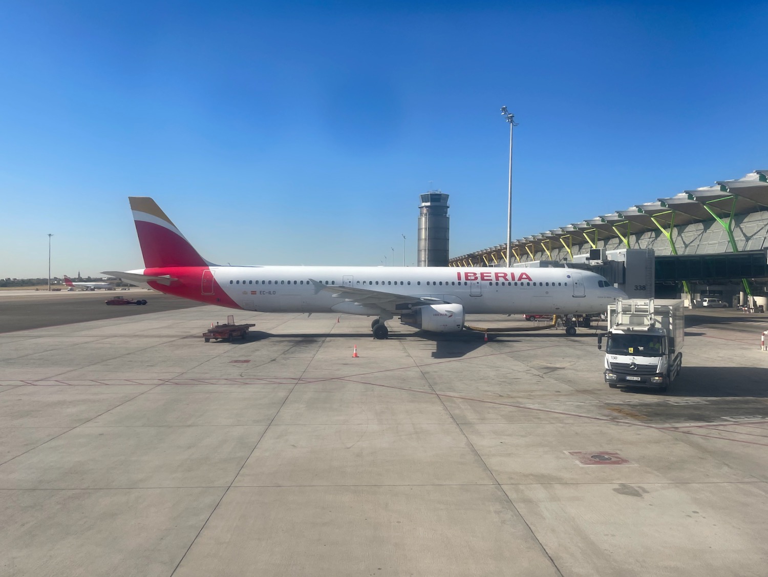 a plane parked at an airport