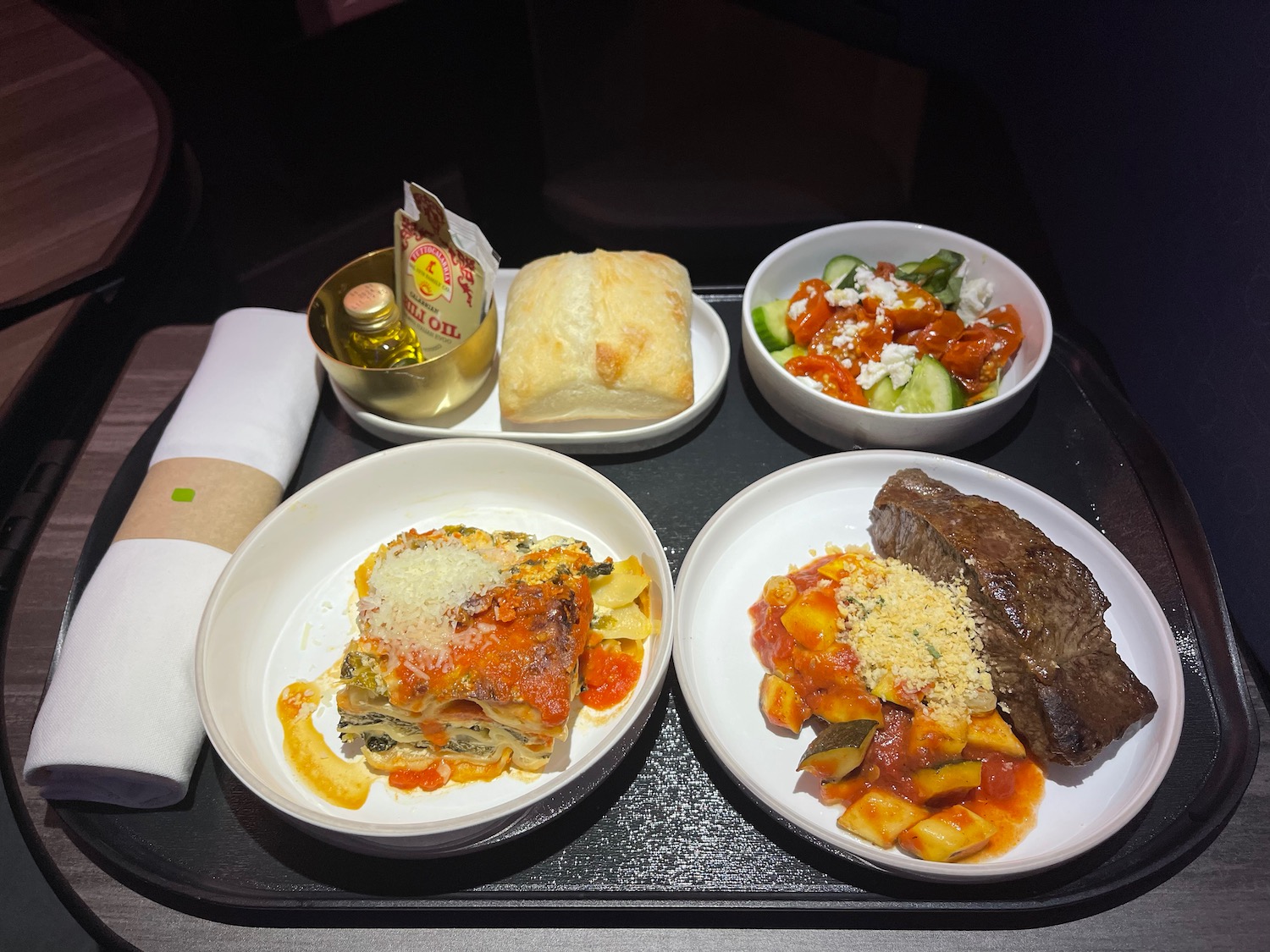 a tray of food on a table