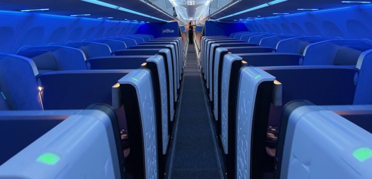 an airplane with rows of seats