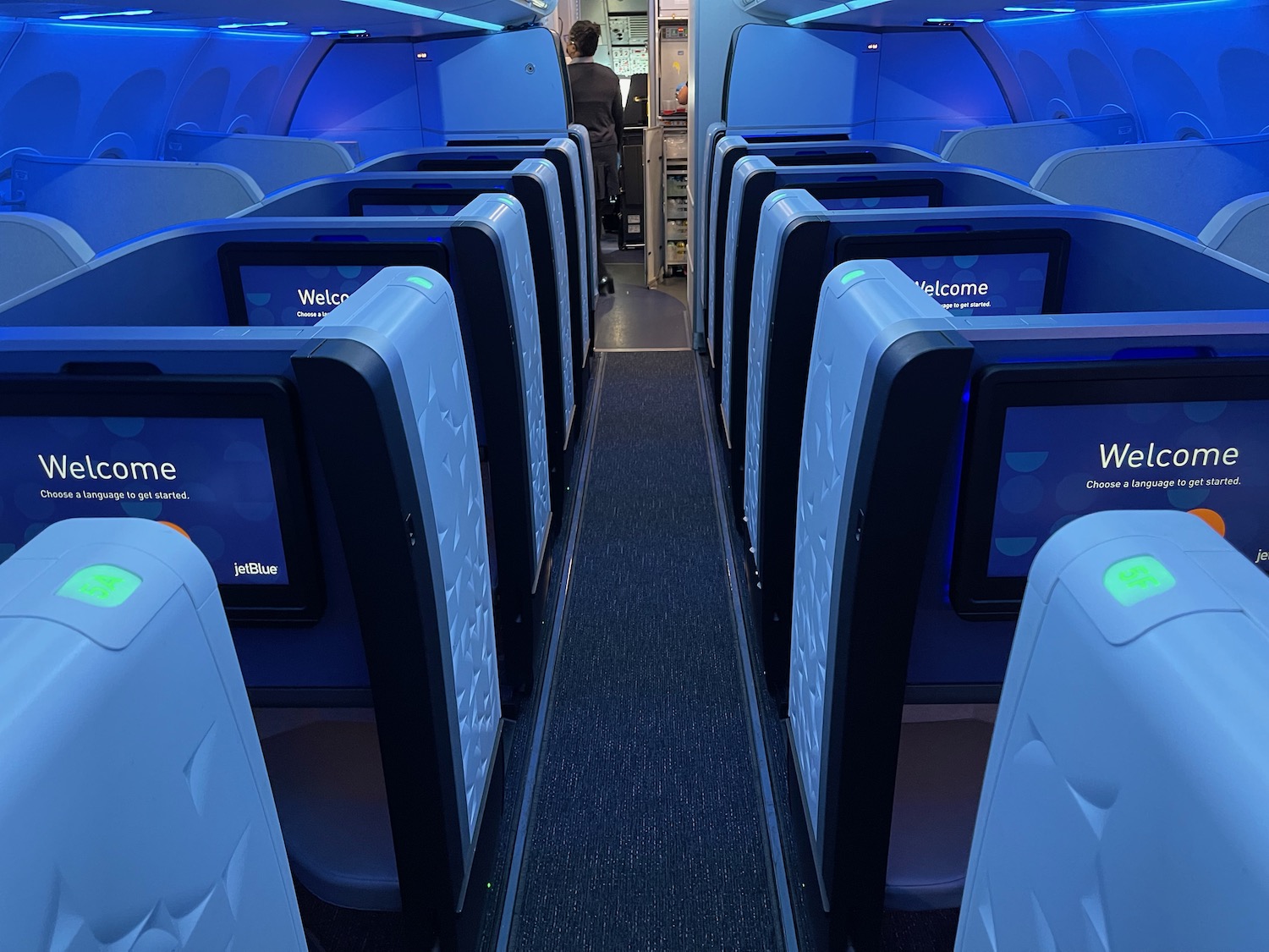 a row of seats in an airplane