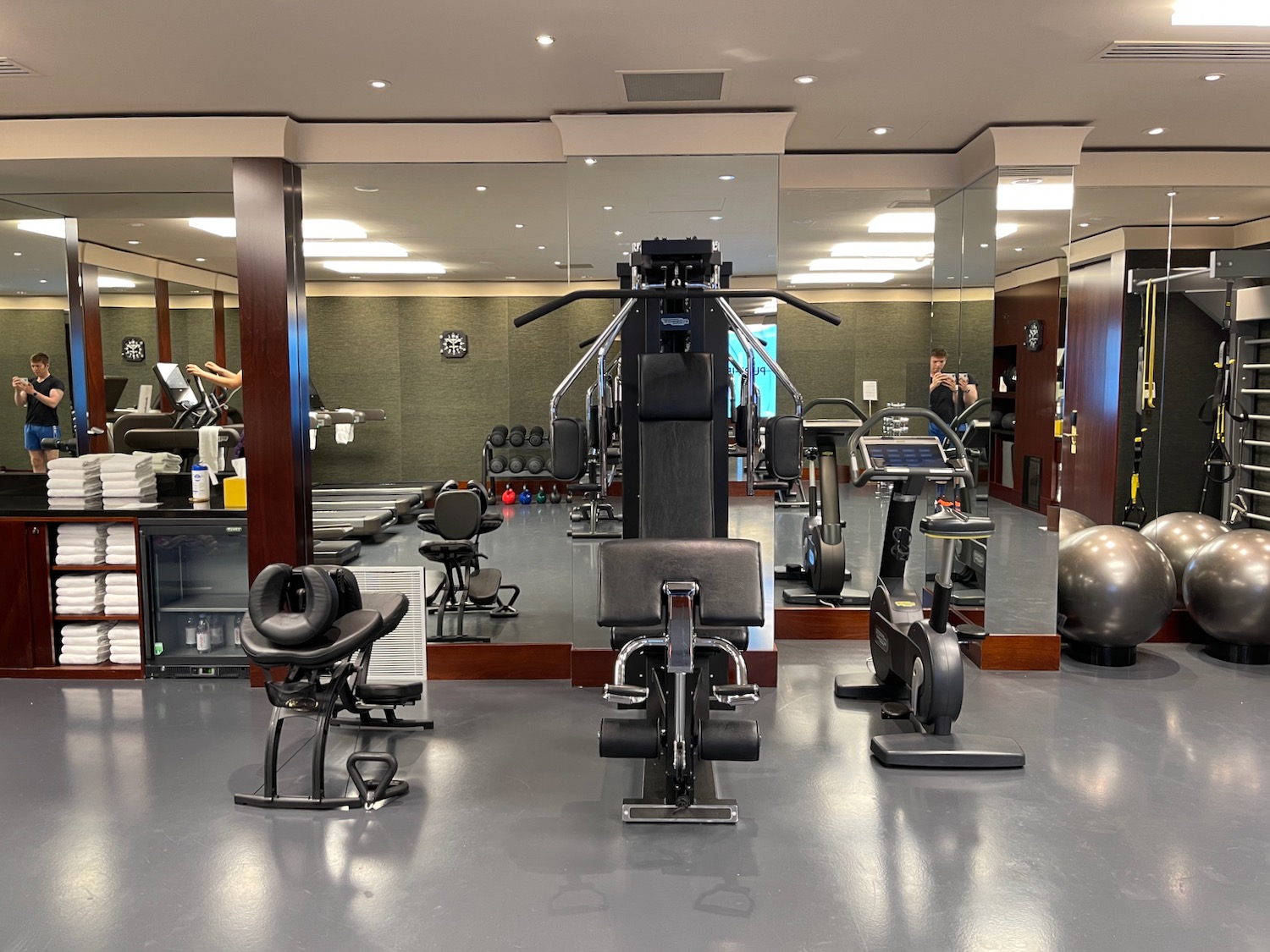 a gym with exercise equipment