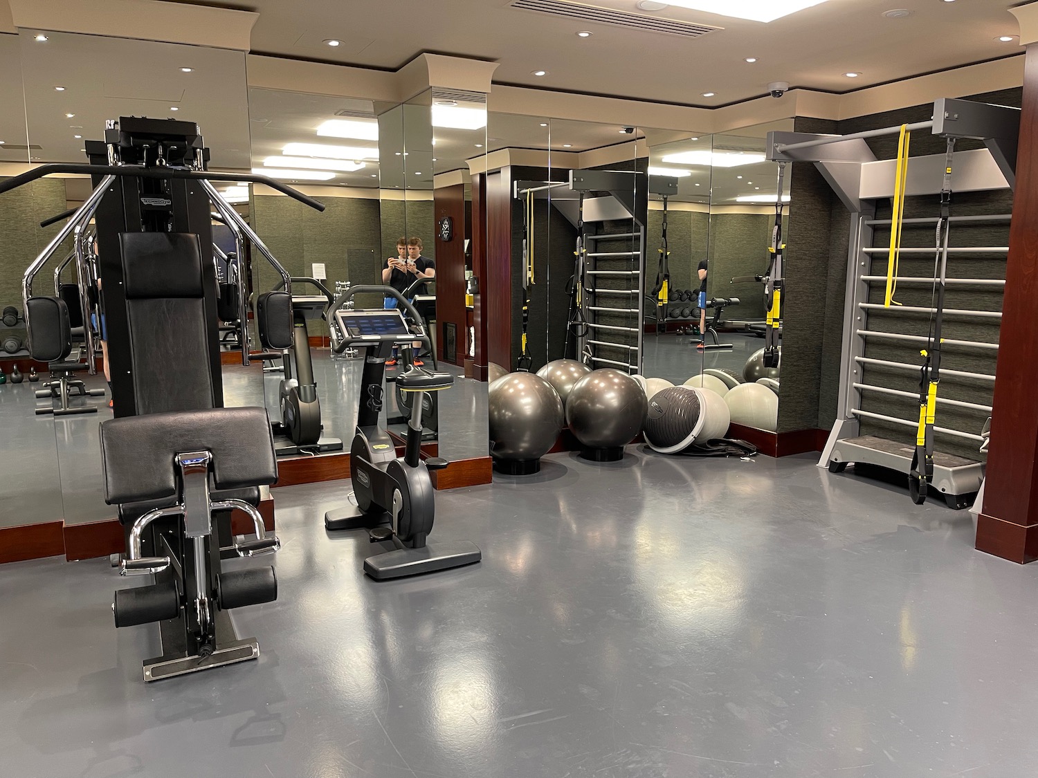 a gym with exercise equipment