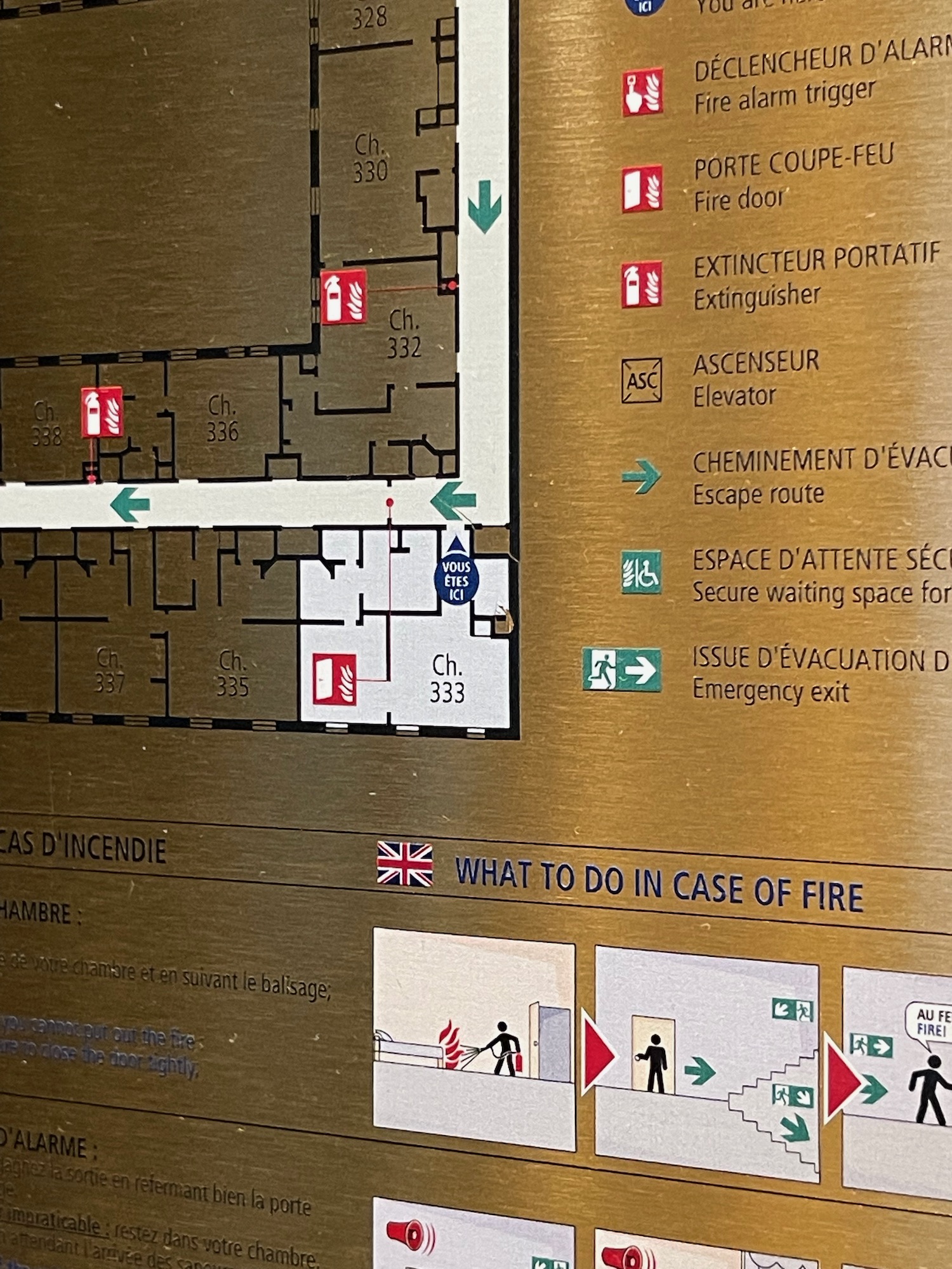 a sign with a map of a building