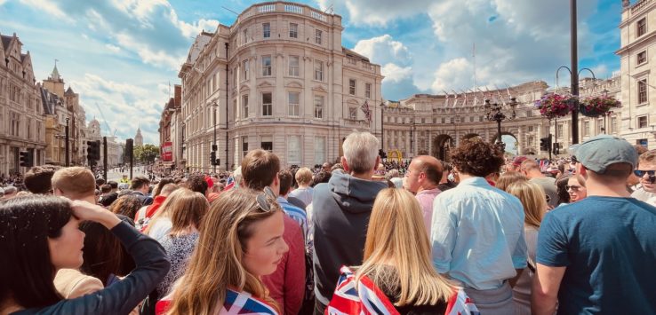 a group of people in a crowd