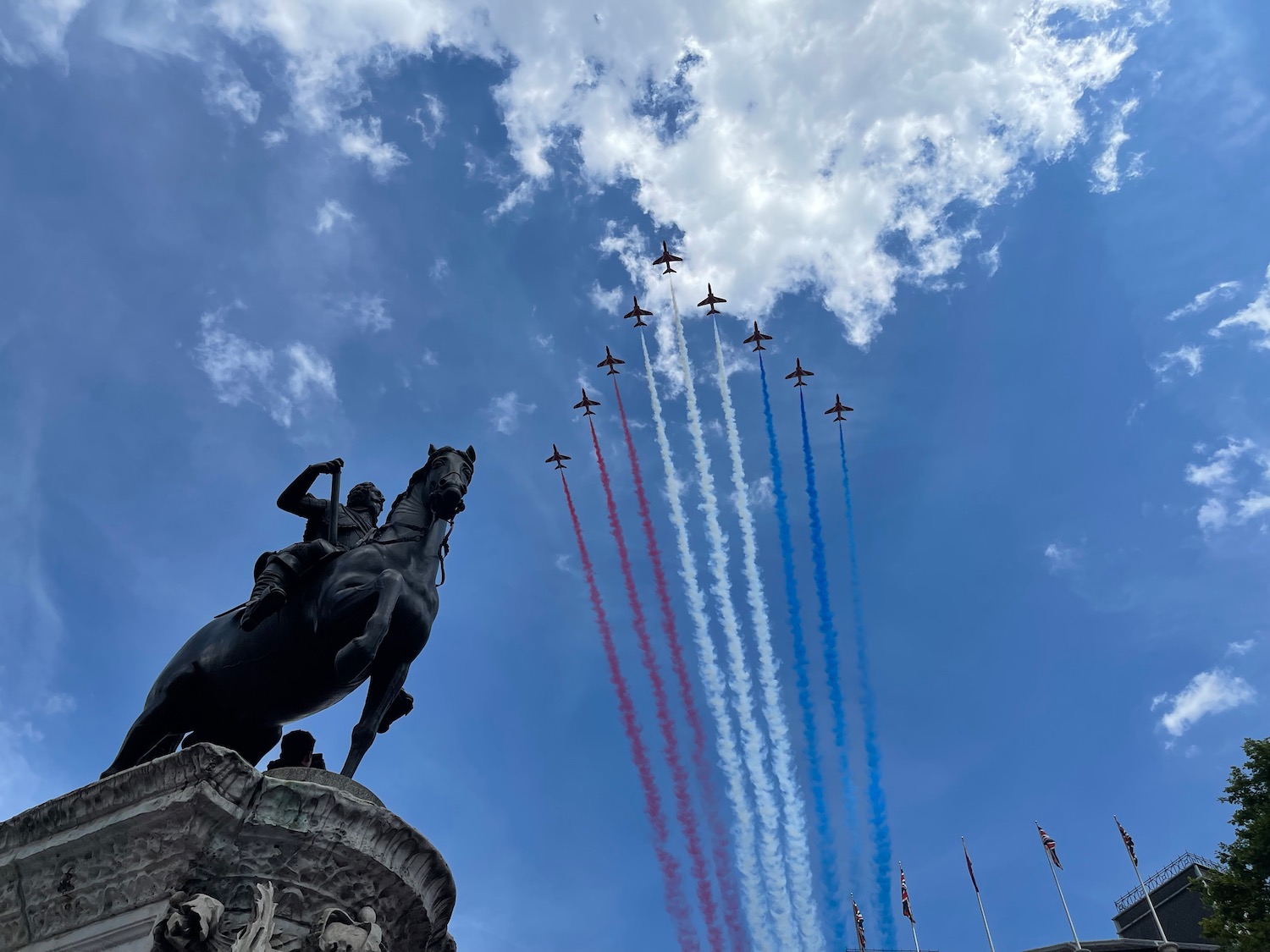 a group of jets flying in formation