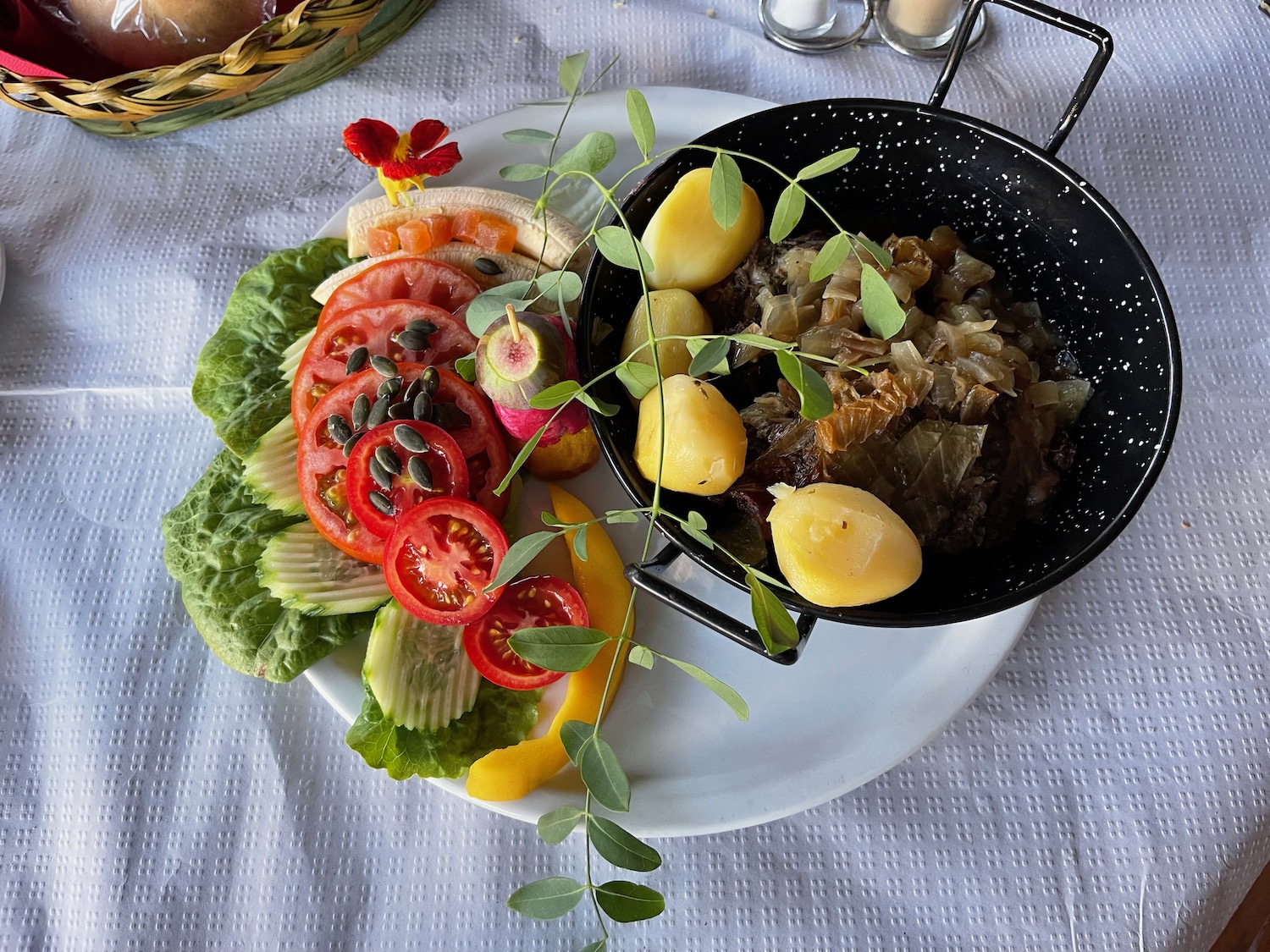 a plate of food on a table