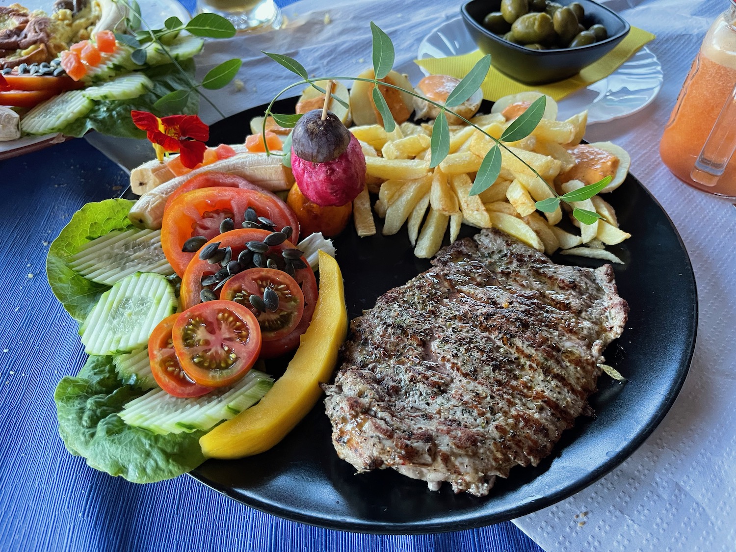 a plate of food on a table