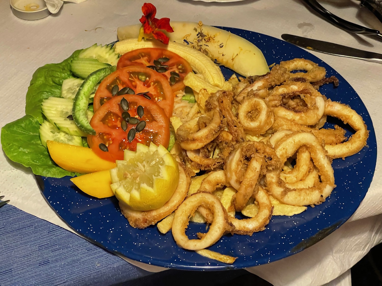 a plate of food on a table