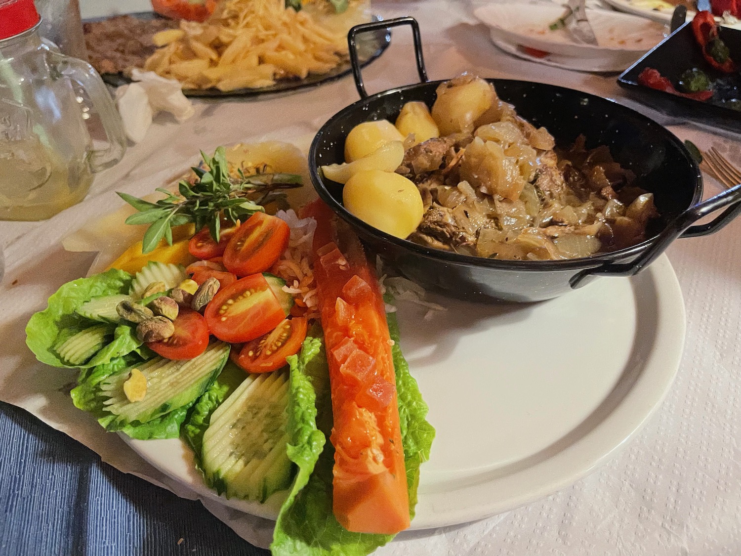 a plate of food on a table